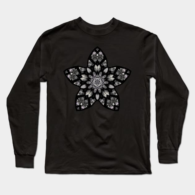 Planet X Geometric Space Flower Mandala Aesthetics Long Sleeve T-Shirt by PlanetMonkey